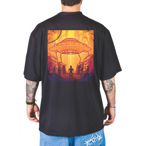 T-shirt uomo baggy The blueskin "UFOTEK" maglietta cotone skate hip hop